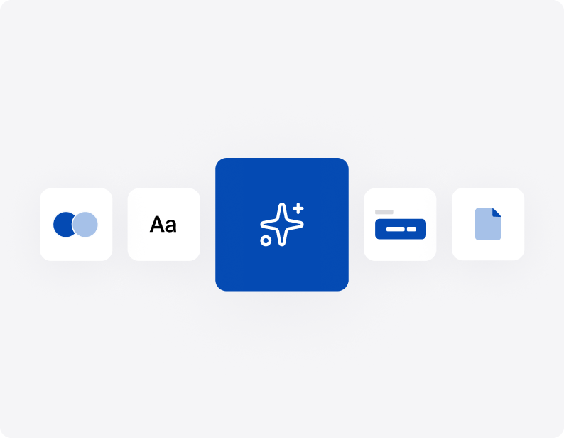 Design system foundations: color, typography, AI assistance, components, and documentation